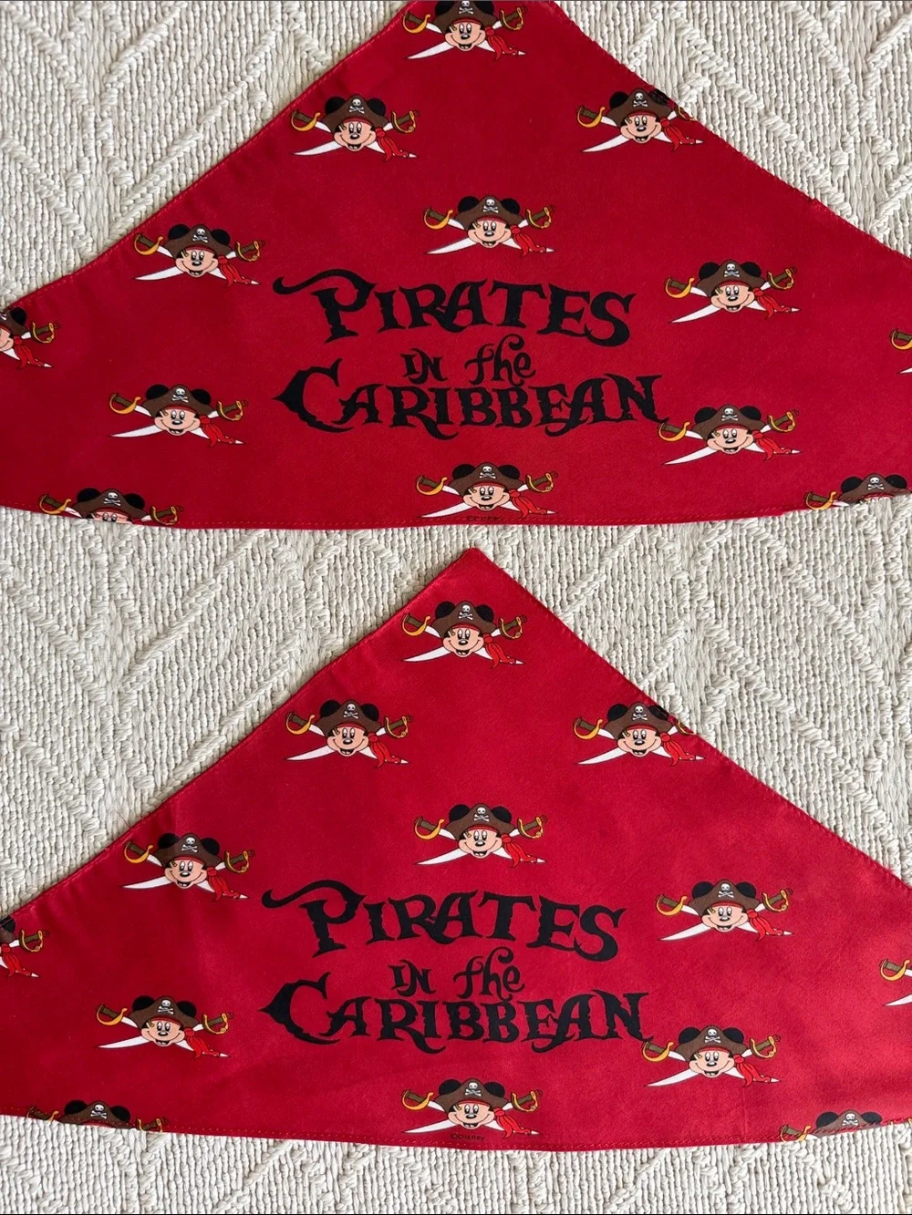 Disney Pirates of the Caribbean Mickey Mouse Bandana - Head Scarf - Set of 2